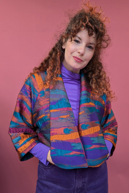 Cropped Kimono Jacket in Jewel Palette