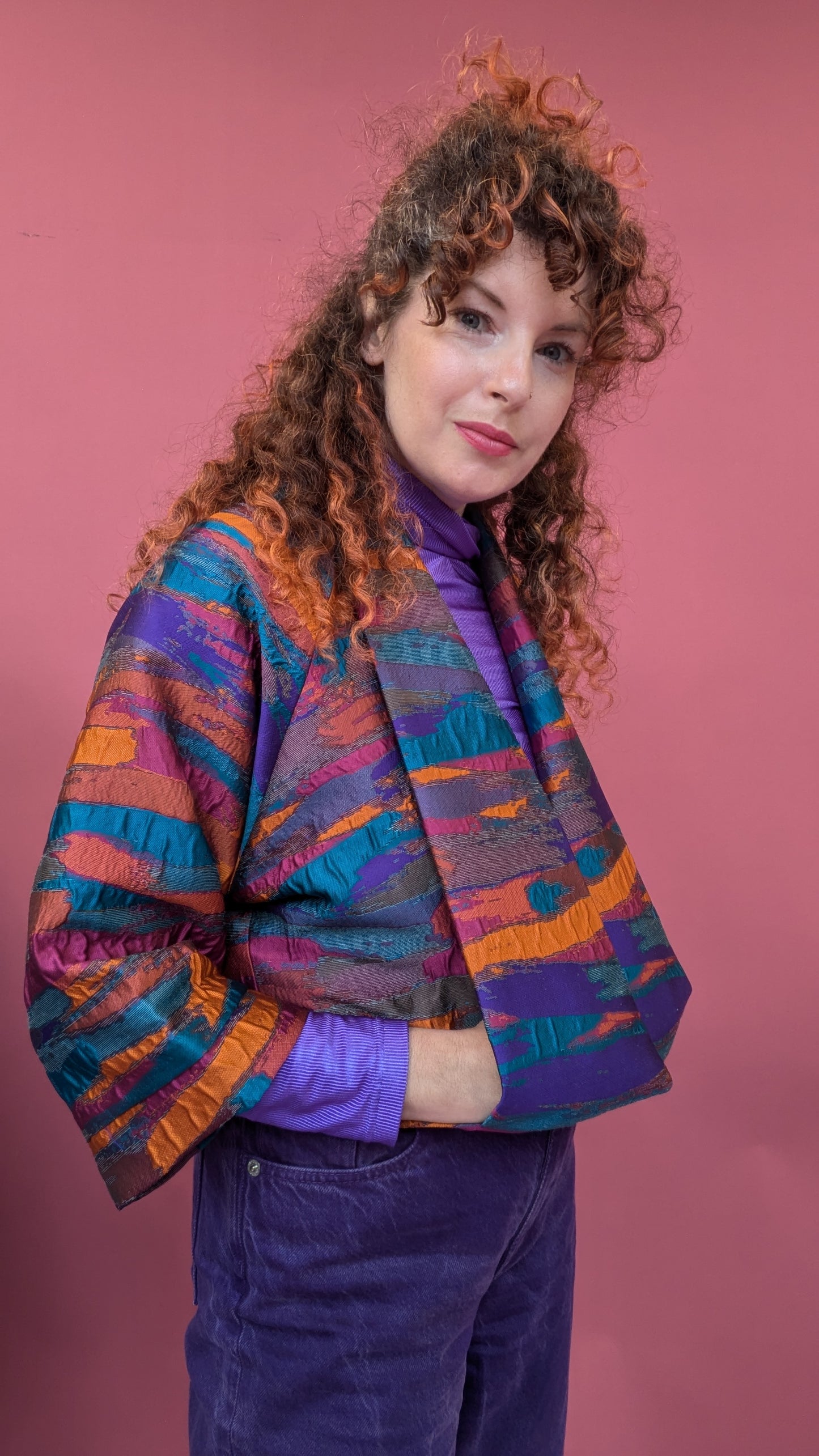 Cropped Kimono Jacket in Jewel Palette
