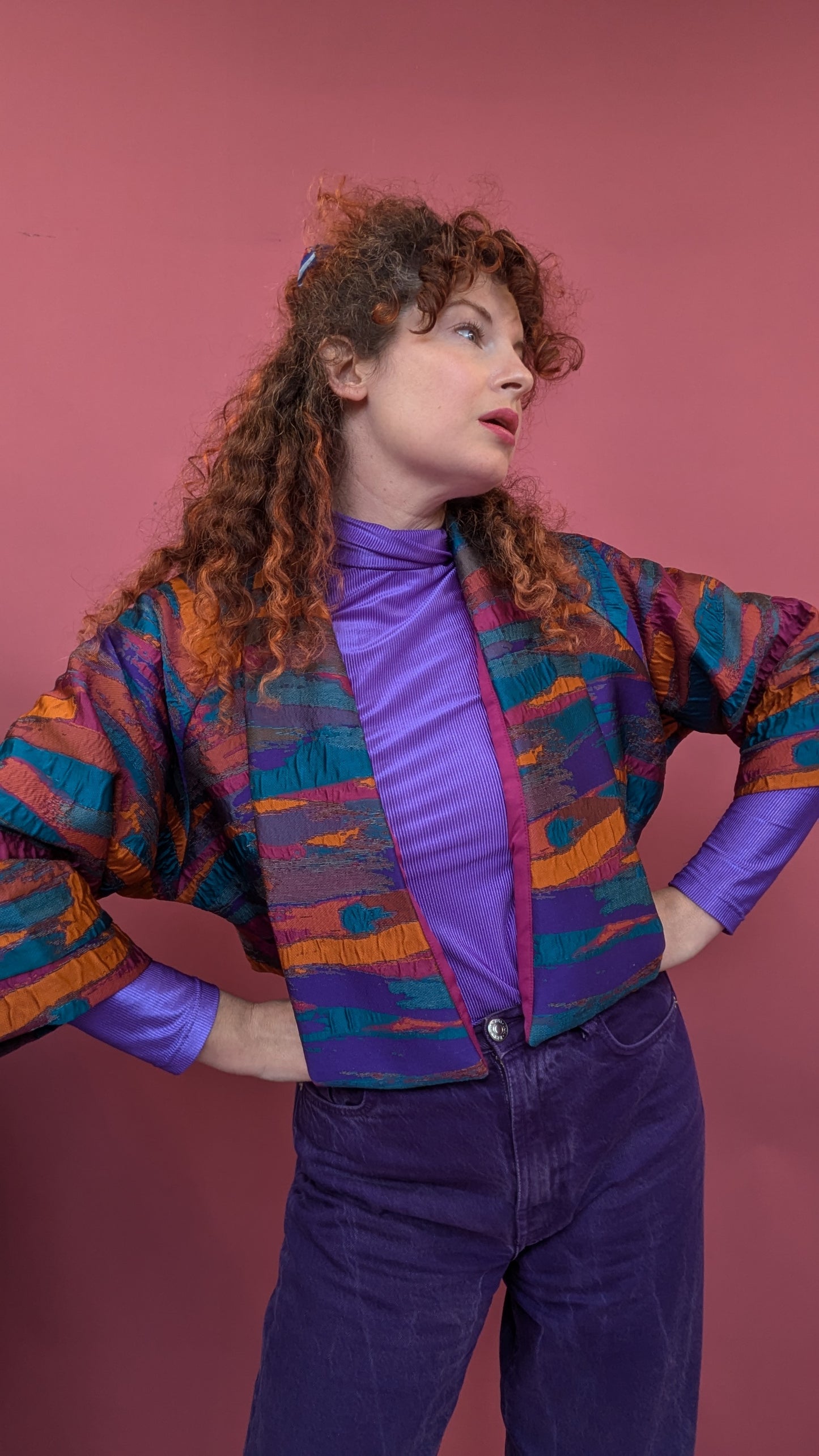 Cropped Kimono Jacket in Jewel Palette