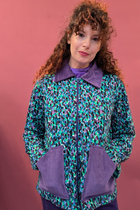 Liberty Cord Clash Box Jacket in Multi Dot