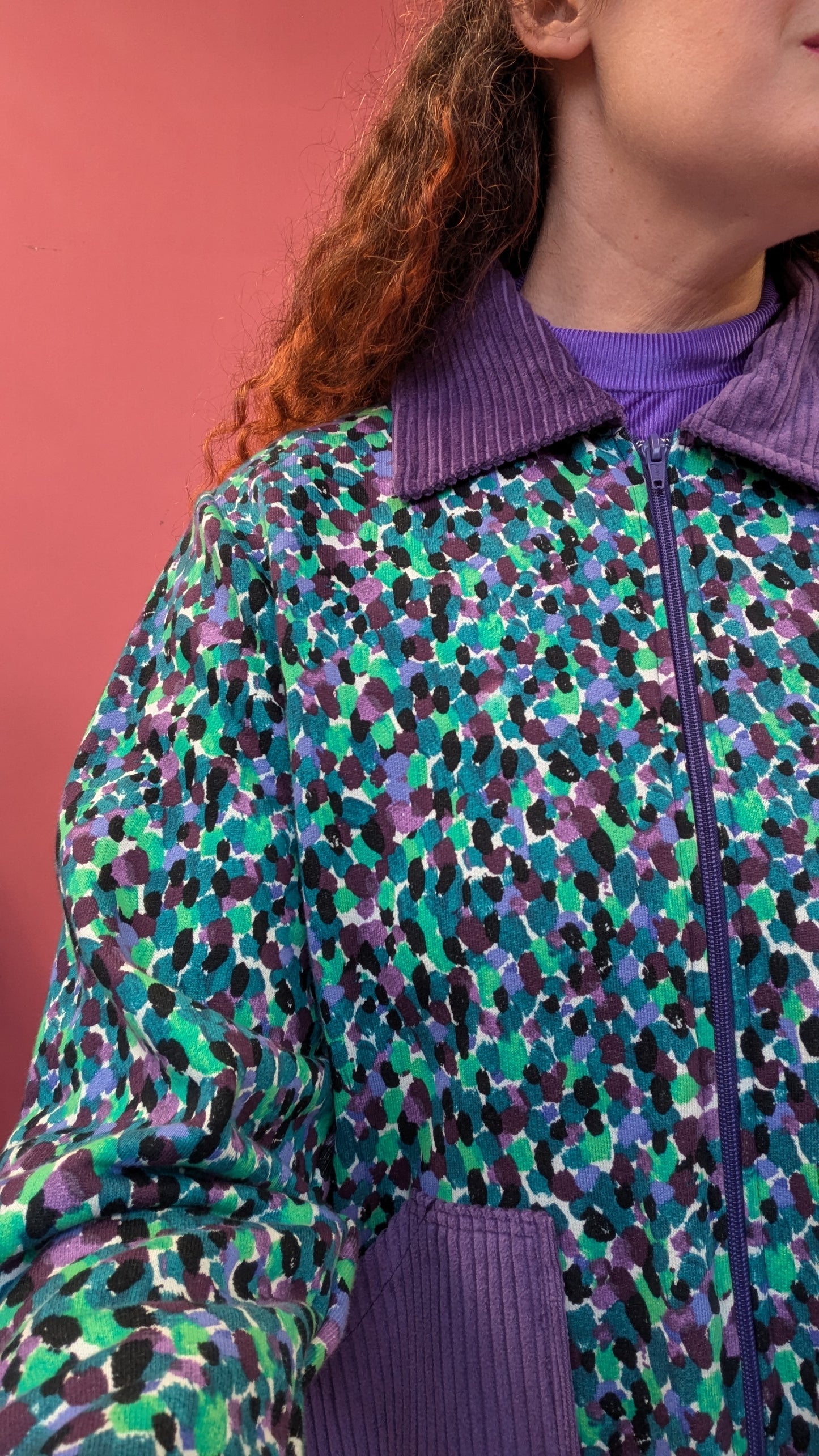 Liberty Cord Clash Box Jacket in Multi Dot