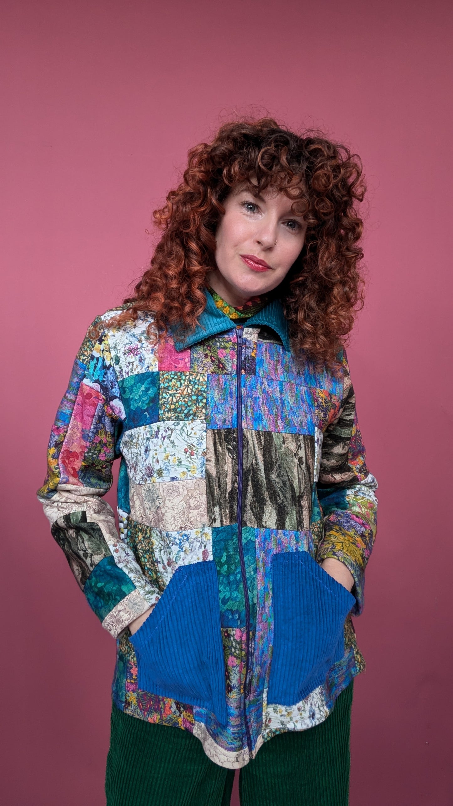 Liberty Patchwork Box Jacket in Cool Tones