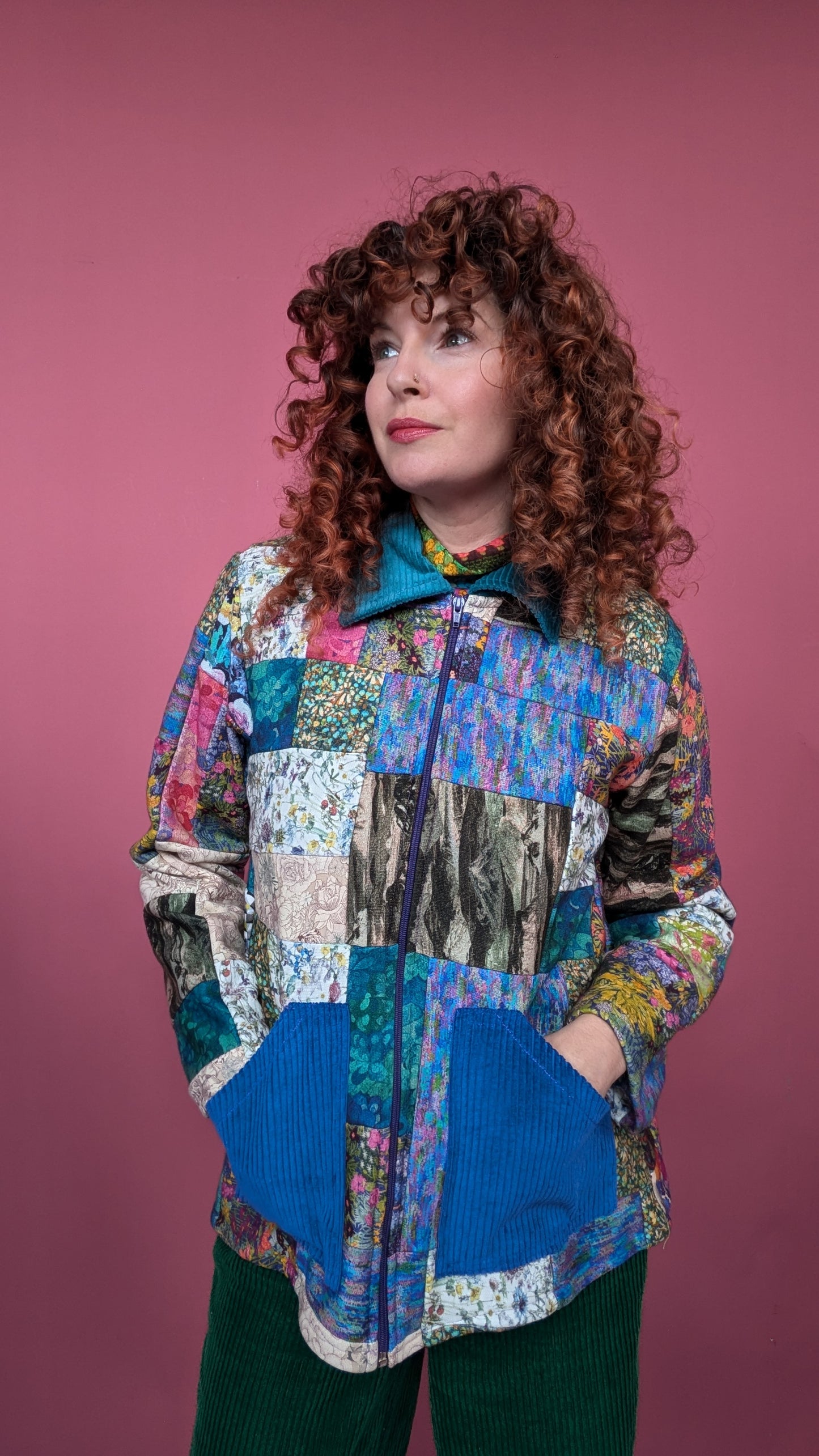 Liberty Patchwork Box Jacket in Cool Tones