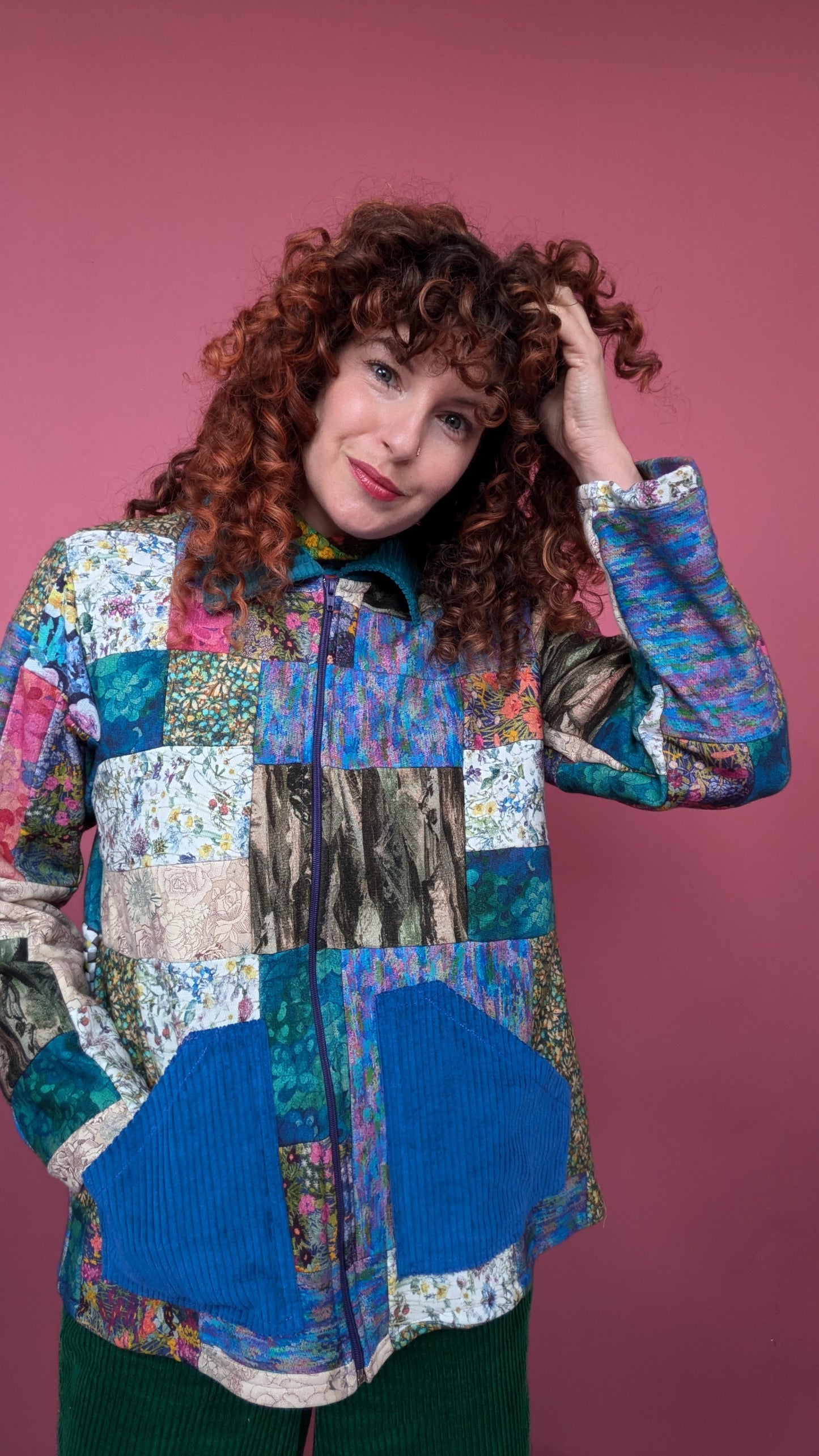 Liberty Patchwork Box Jacket in Cool Tones