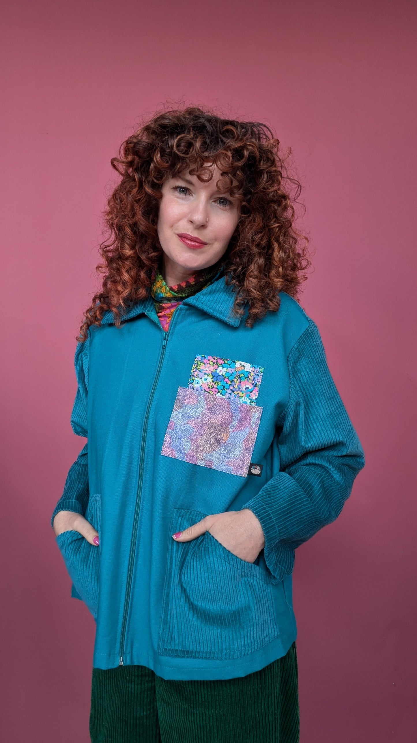 Liberty Patch Pocket Box Jacket in Aqua