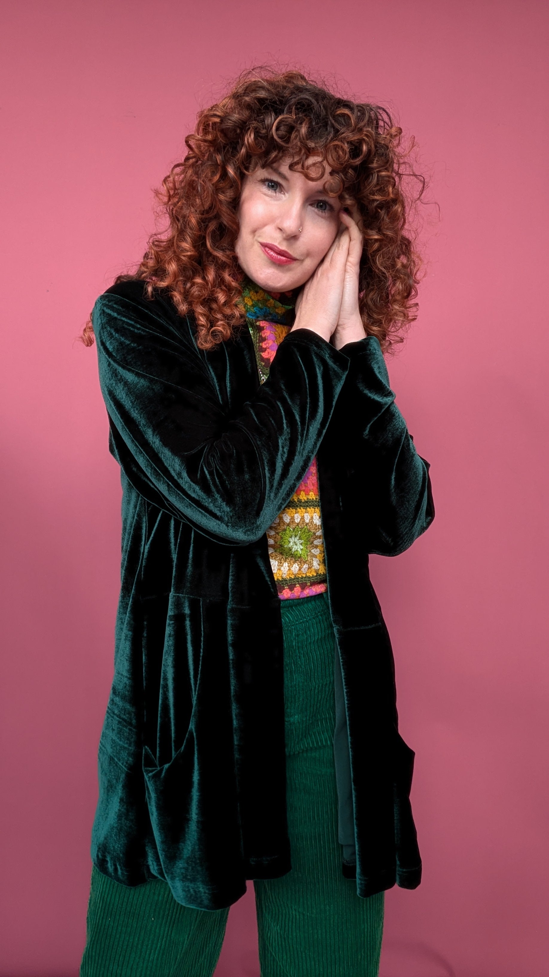 Velvet Jacket in Bottle Green - Megan Crook