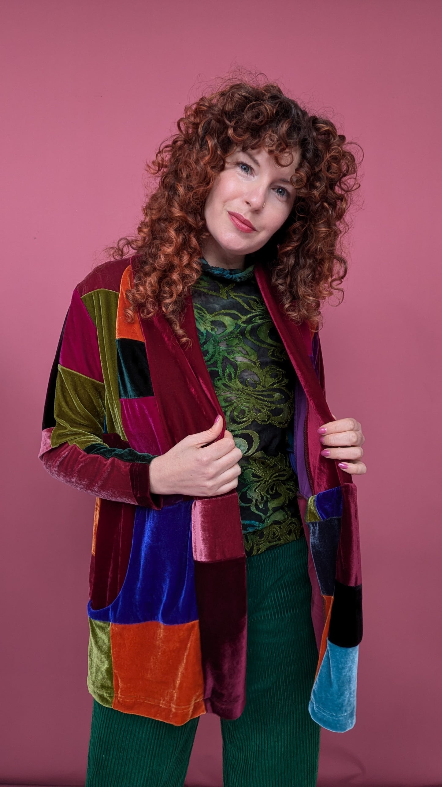 Patchwork Velvet Jacket - Autumn