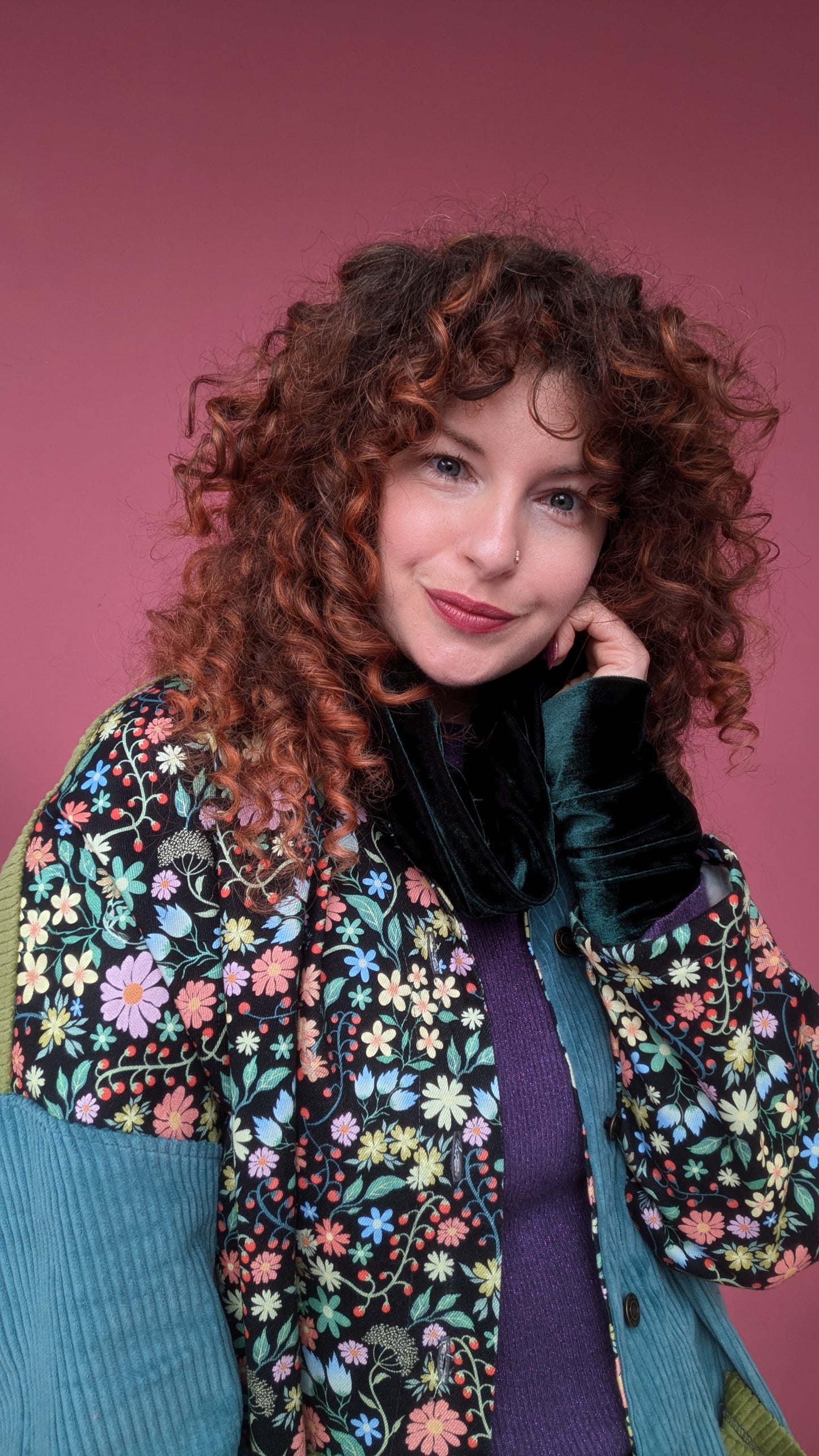 Velvet Cowl in Bottle Green