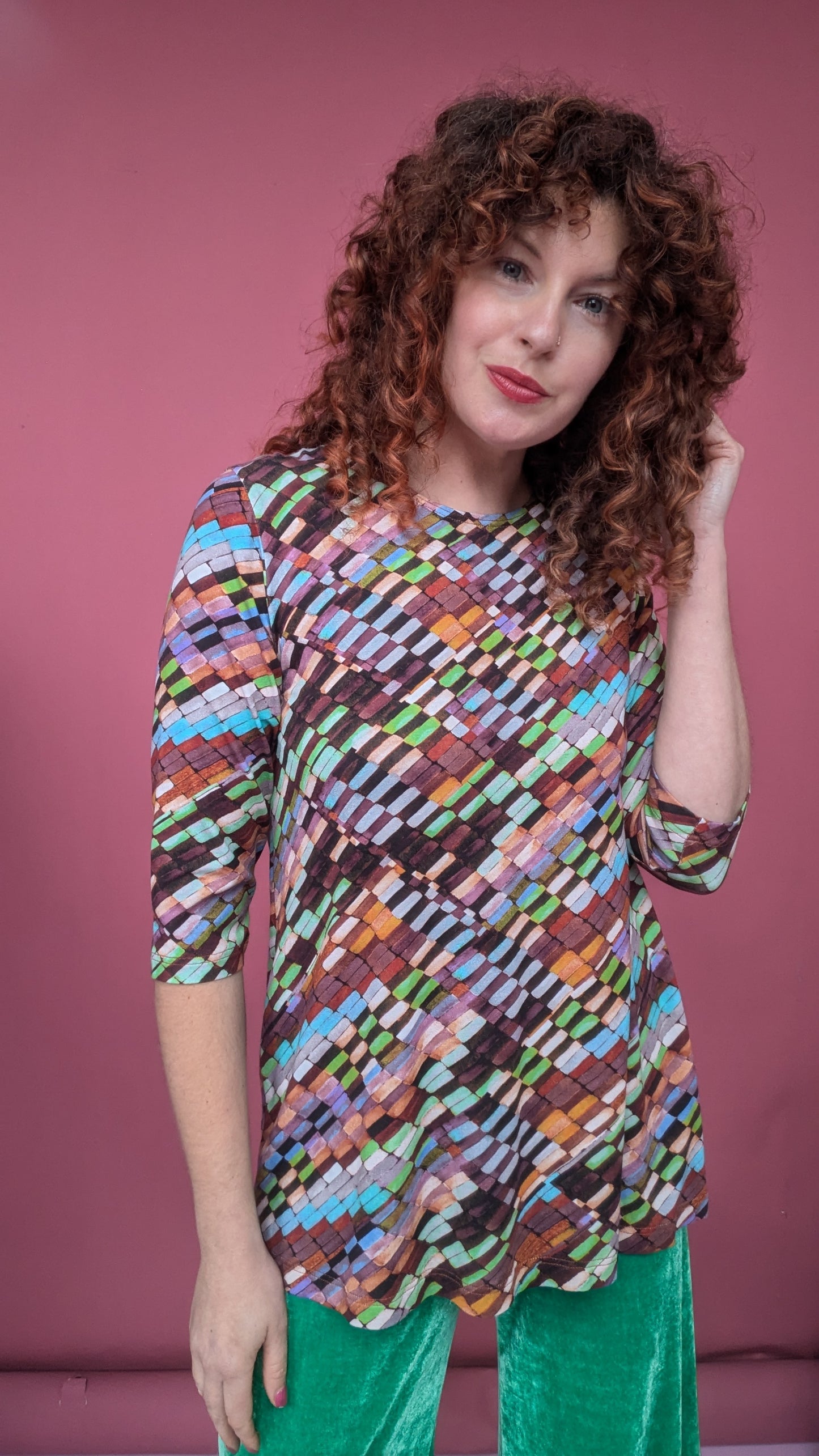 Swing Tunic in Watercolour Mosaic