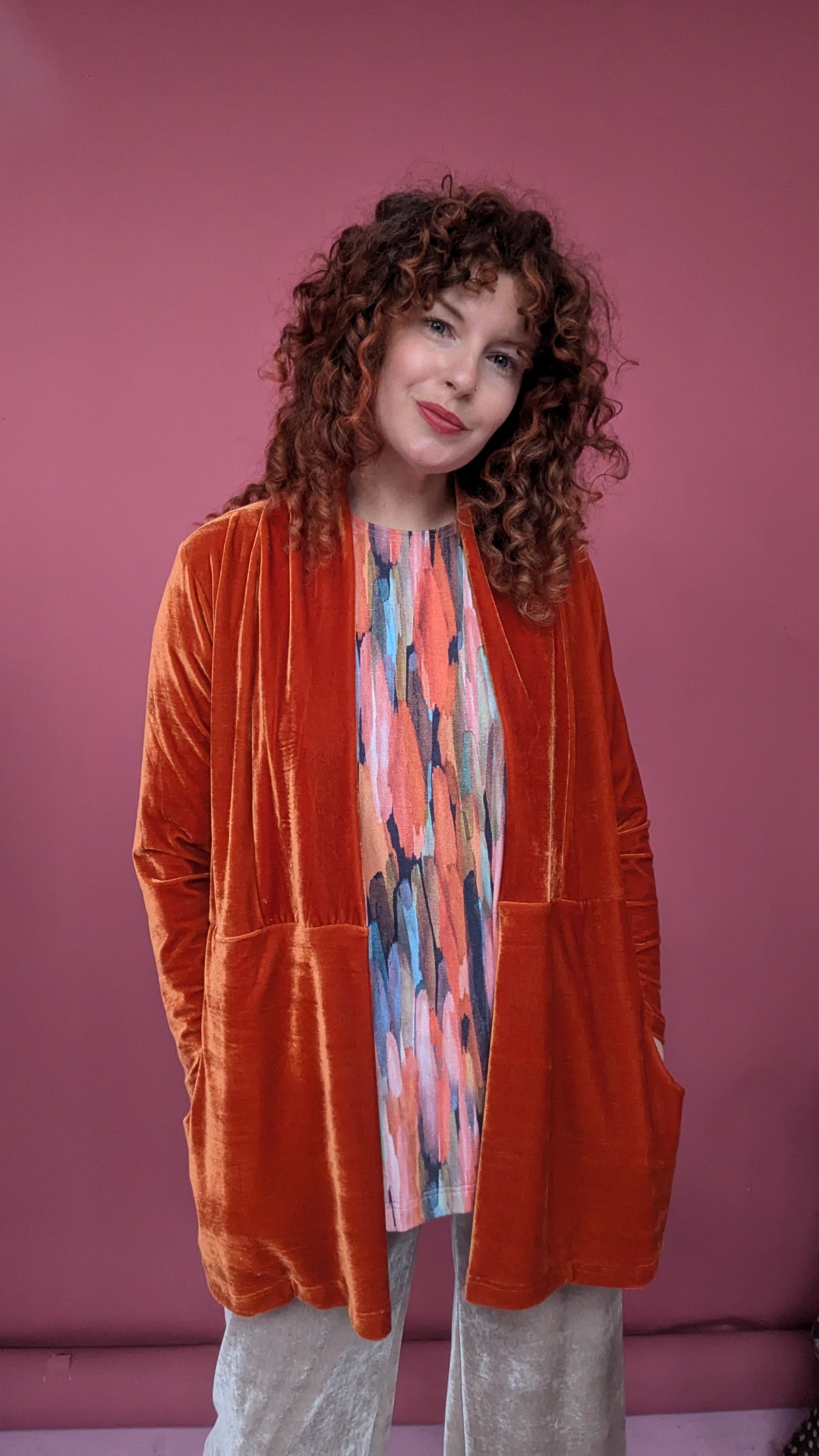 Velvet Jacket in Burnt Orange - Megan Crook