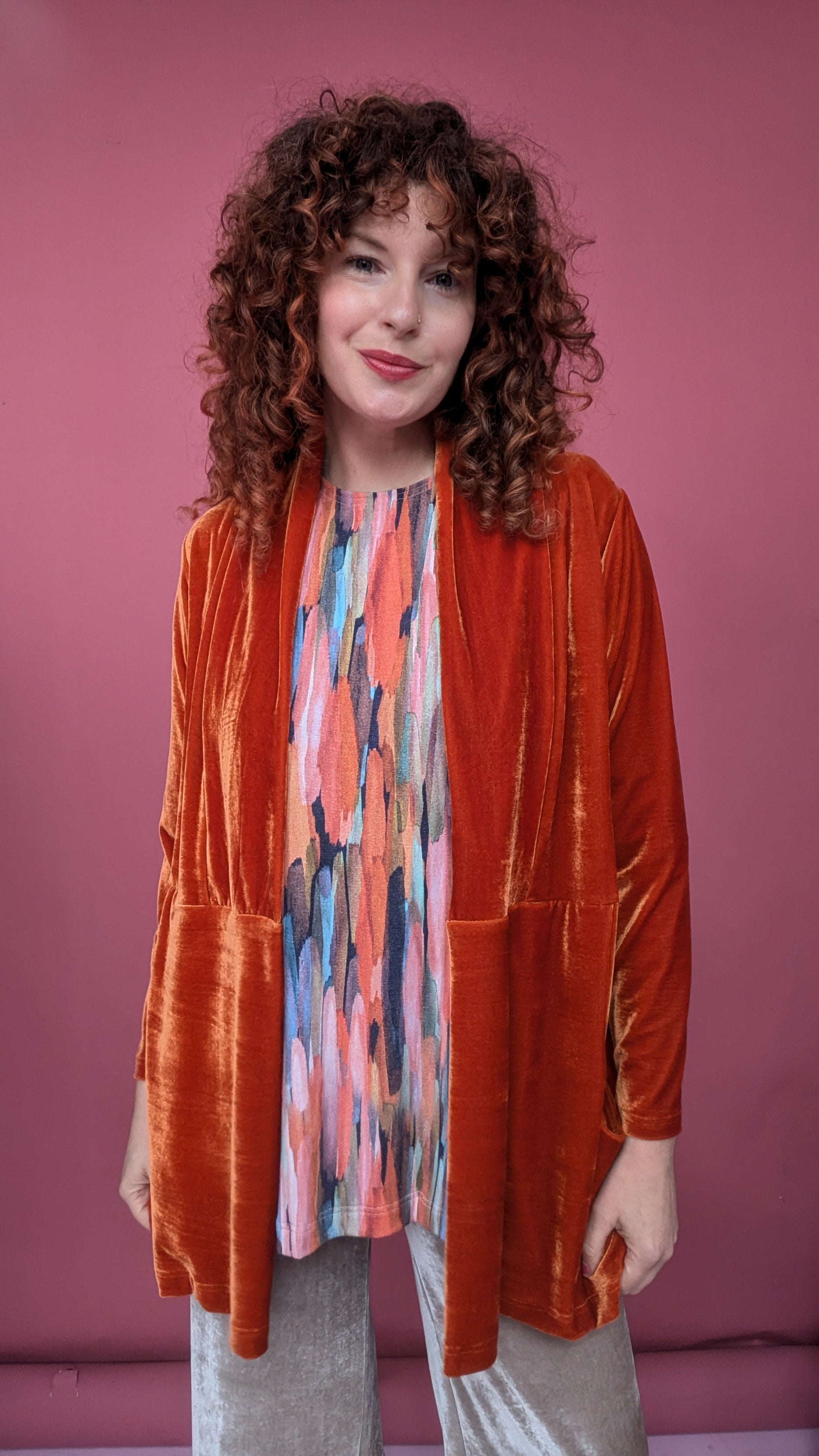 Velvet Jacket in Burnt Orange - Megan Crook