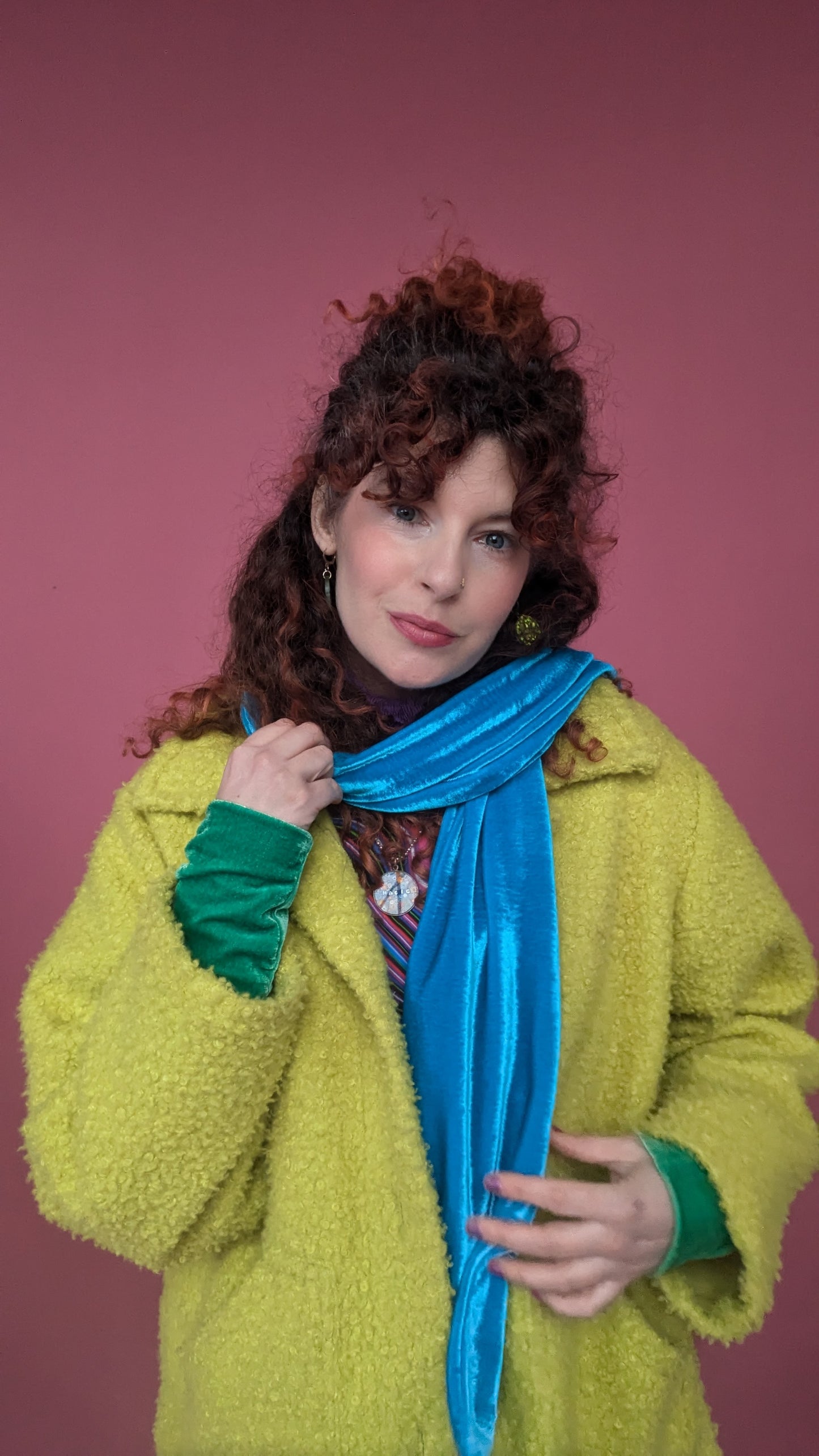 Velvet Scarf in Turquoise