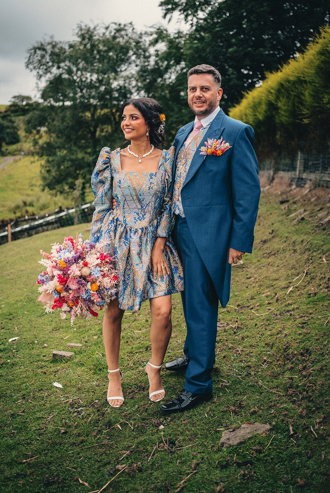 Square Bodice Dress in Ocean Breeze