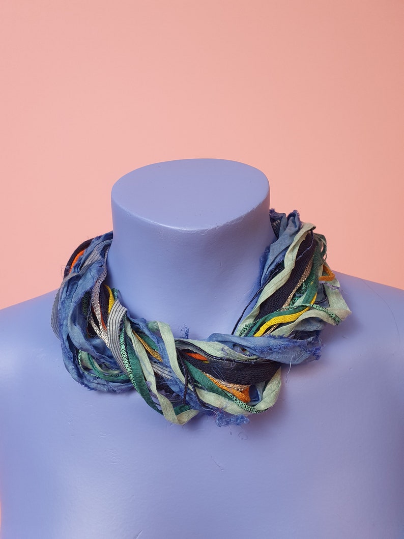 Silk Yarn Necklace in Beach Hut
