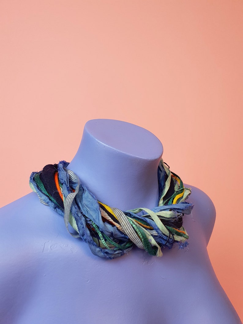 Silk Yarn Necklace in Beach Hut