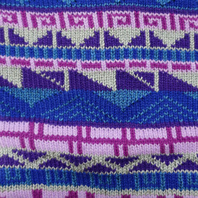 Fair Isle Pencil Skirt in Blue, Purple and Lilac Geometric Pattern - Skirt - Megan Crook