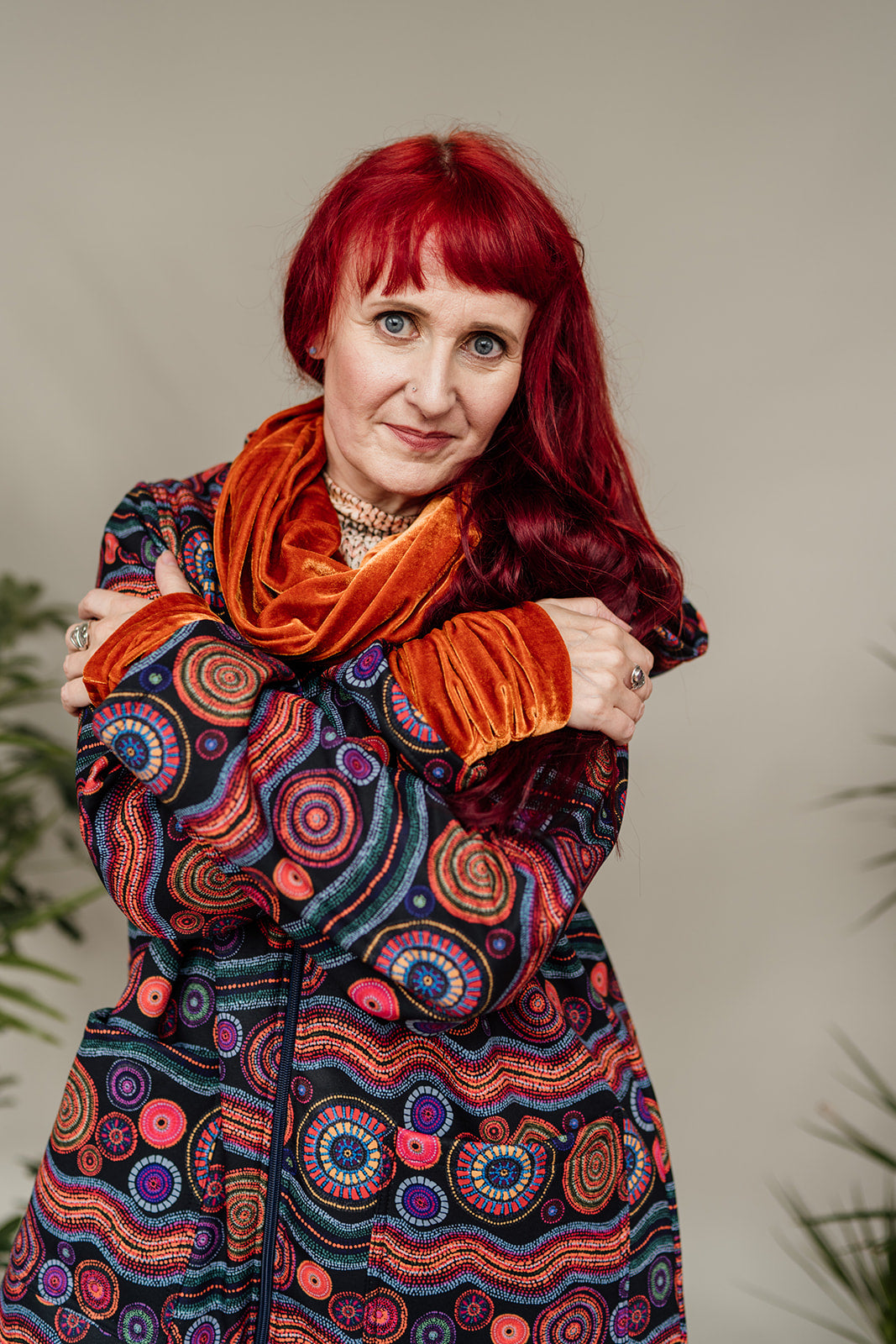 Velvet Cowl in Burnt Orange - Megan Crook