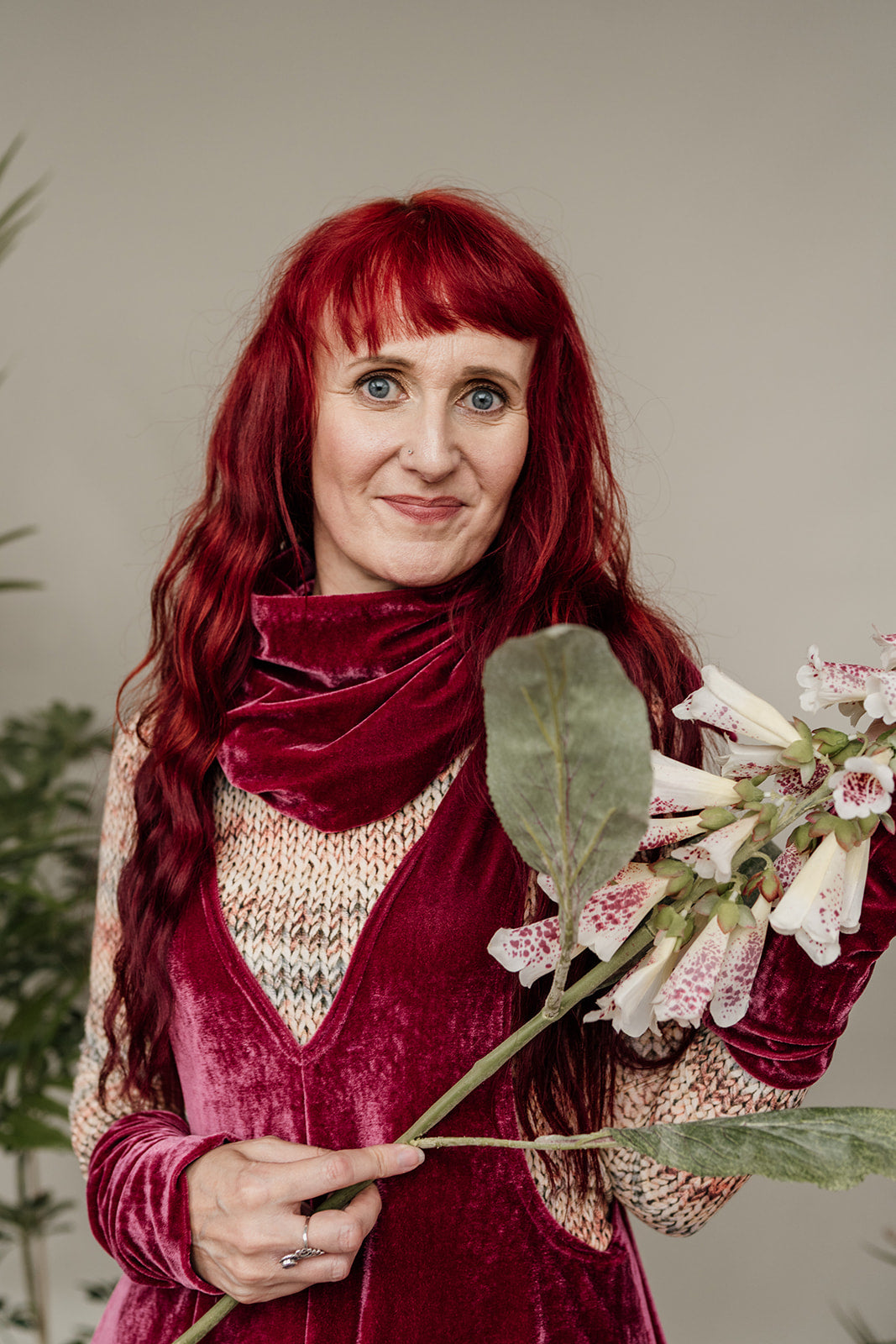 Velvet Cowl and Wrist Warmers Set in Dusty Rose - Megan Crook