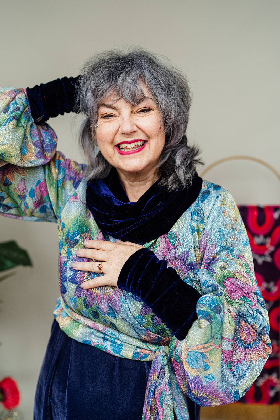 Velvet Cowl and Wrist Warmers Set in Midnight - Megan Crook