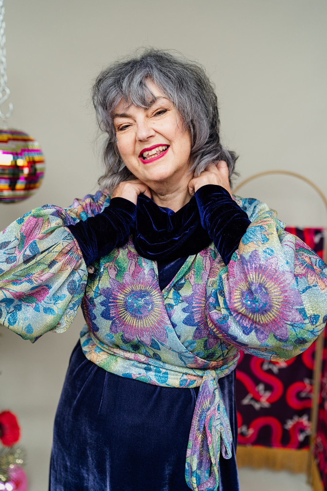 Velvet Cowl and Wrist Warmers Set in Midnight - Megan Crook
