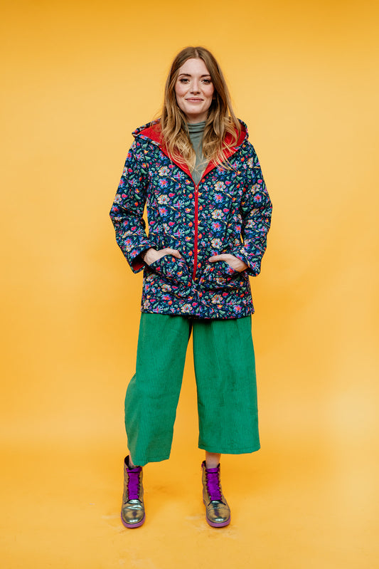 SALE - Rain Coat in Floral Print S