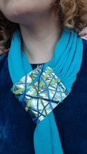 Load image into Gallery viewer, Cotton Knit Pull Through Scarf in Aqua