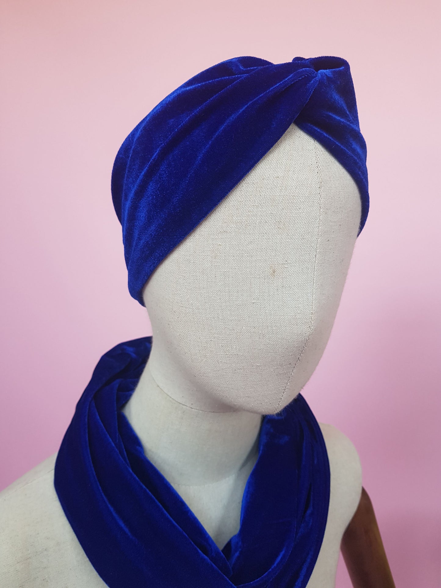 Velvet Headband in Royal Blue
