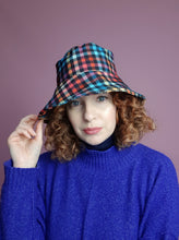 Load image into Gallery viewer, Rain Hat in Digital Plaid Print