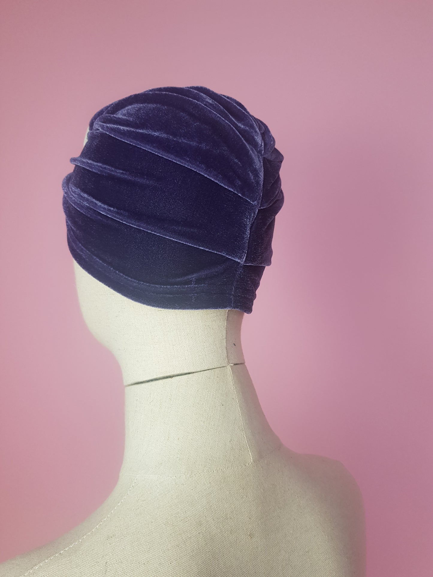 Embellished Velvet Turban in Lavender Grey