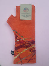 Load image into Gallery viewer, Lambs wool Embellished Hand Warmers - Tangerine