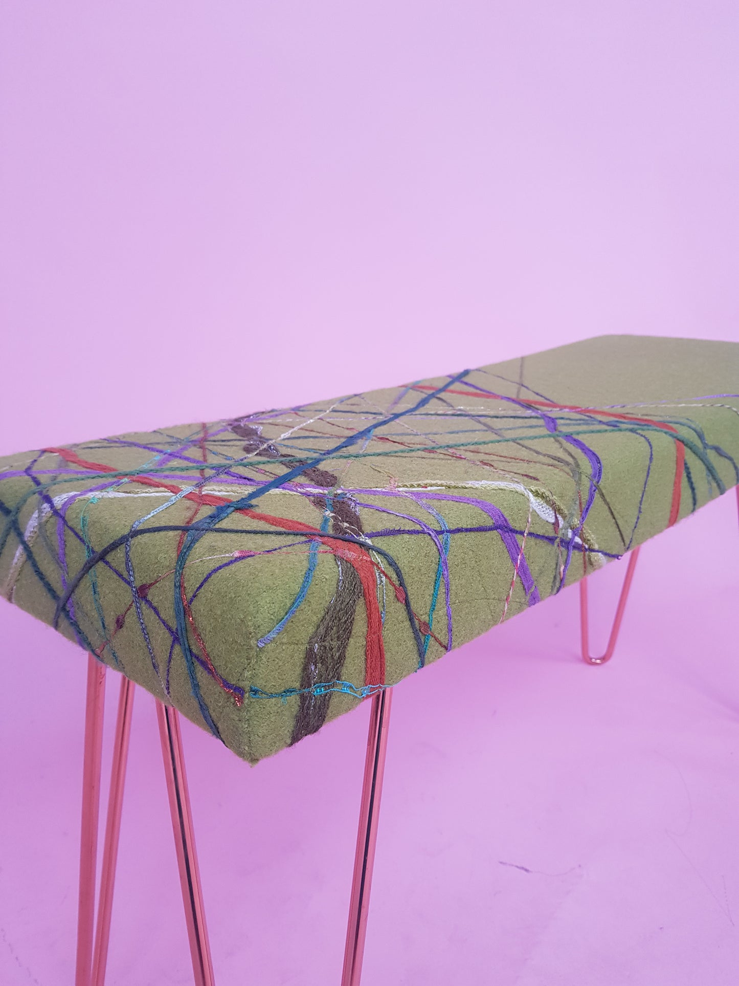 Embellished Bench in Olive
