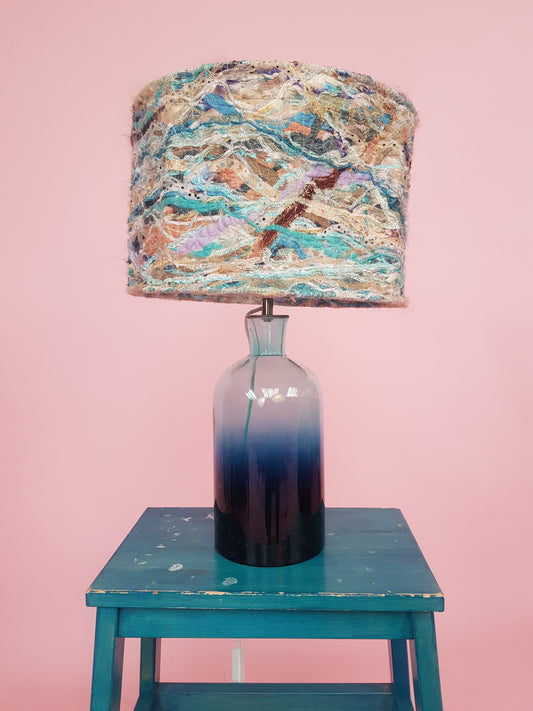 * Medium Embellished Lampshade in Beach Blue