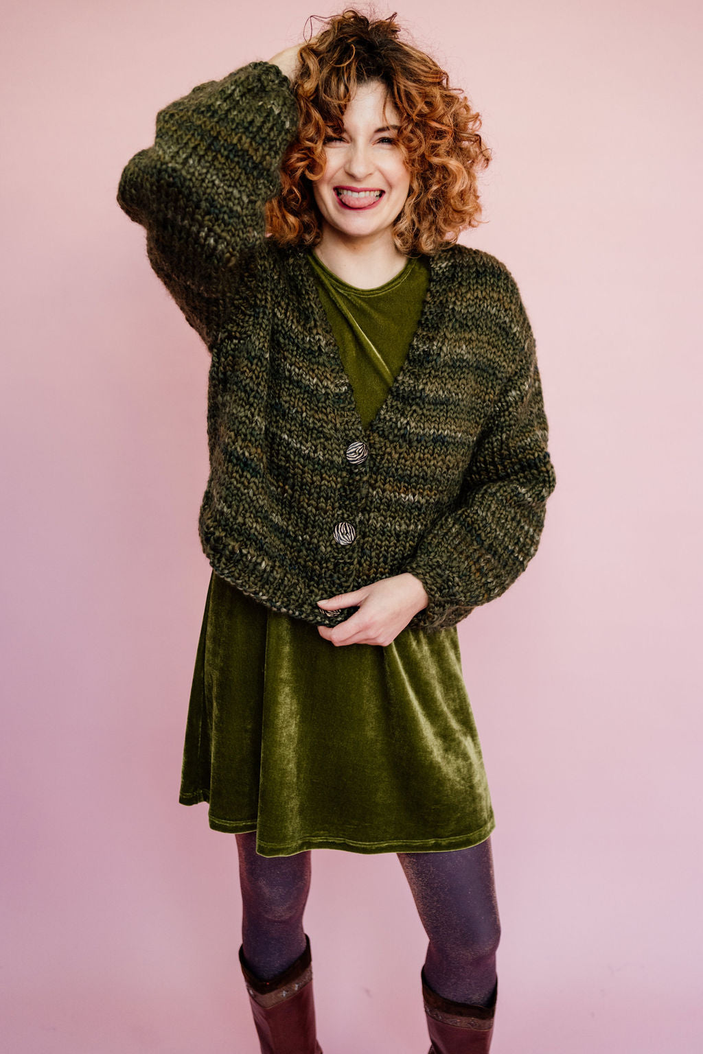 Velvet Swing Dress in Olive + 1 Colour - Megan Crook