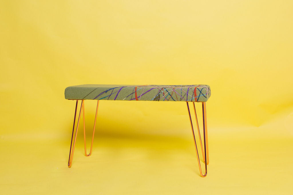 Embellished Bench in Olive