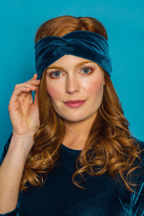 Velvet Headband in Teal - Accessories - Megan Crook