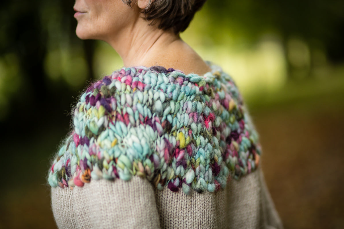 * Hand Knit Jumper in Cream Alpaca and Merino Wool
