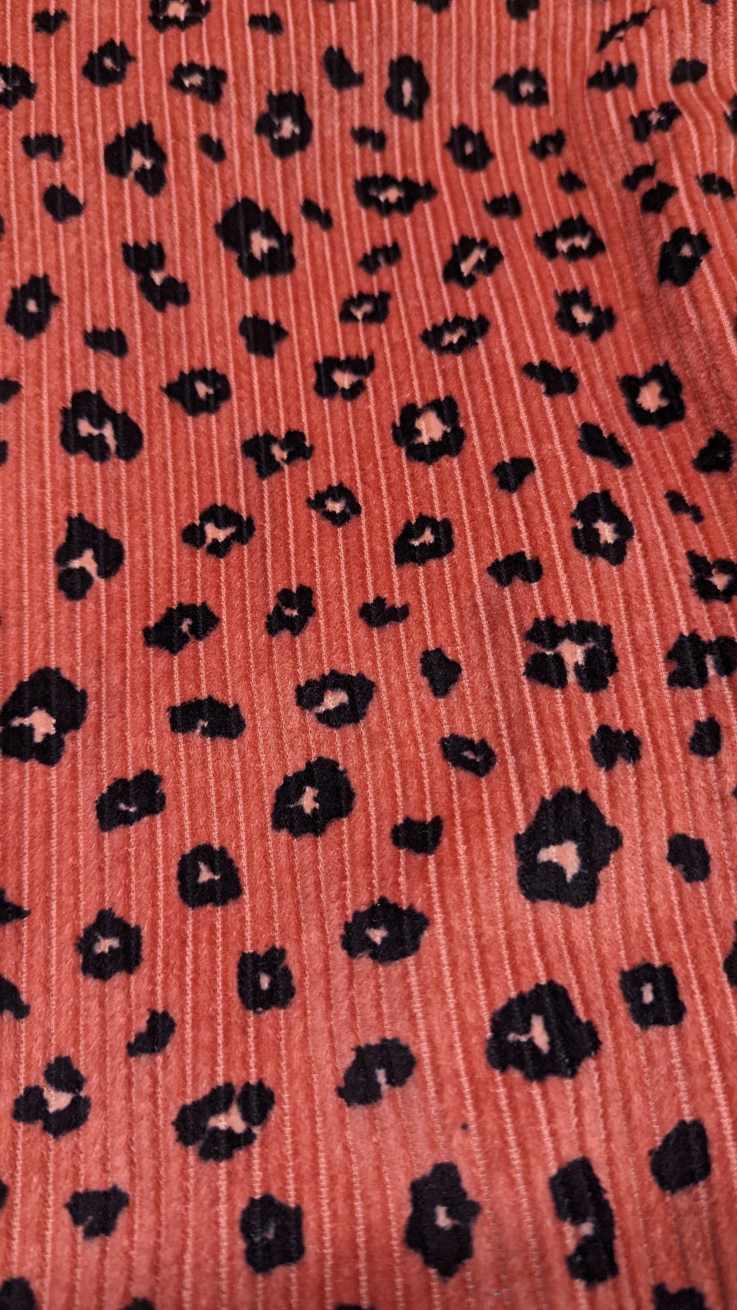 SALE - Corduroy Cropped Chore Jacket in Pink Leopard M, L, 2XL