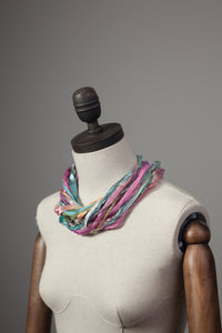 Silk Yarn Necklace in Pale Multi - Necklace - Megan Crook