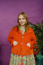 Load image into Gallery viewer, Corduroy Cropped Chore Jacket in Orange