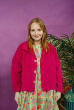 Load image into Gallery viewer, Corduroy Cropped Chore Jacket in Pink