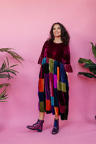 Patchwork Velvet Ruffle Smock Dress - Megan Crook