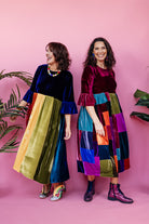Patchwork Velvet Ruffle Smock Dress - Megan Crook