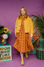 Load image into Gallery viewer, Corduroy Cropped Chore Jacket in Yellow and Smock Dress in Retro Wallflower