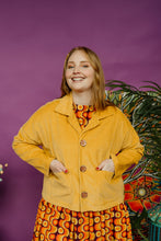 Load image into Gallery viewer, Corduroy Cropped Chore Jacket in Yellow