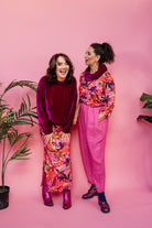 SALE - Tapered Trousers in Hot Pink Linen S - Megan Crook