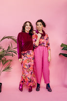 SALE - Tapered Trousers in Hot Pink Linen S - Megan Crook