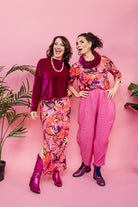 Velvet Batwing Top in Cerise - Megan Crook