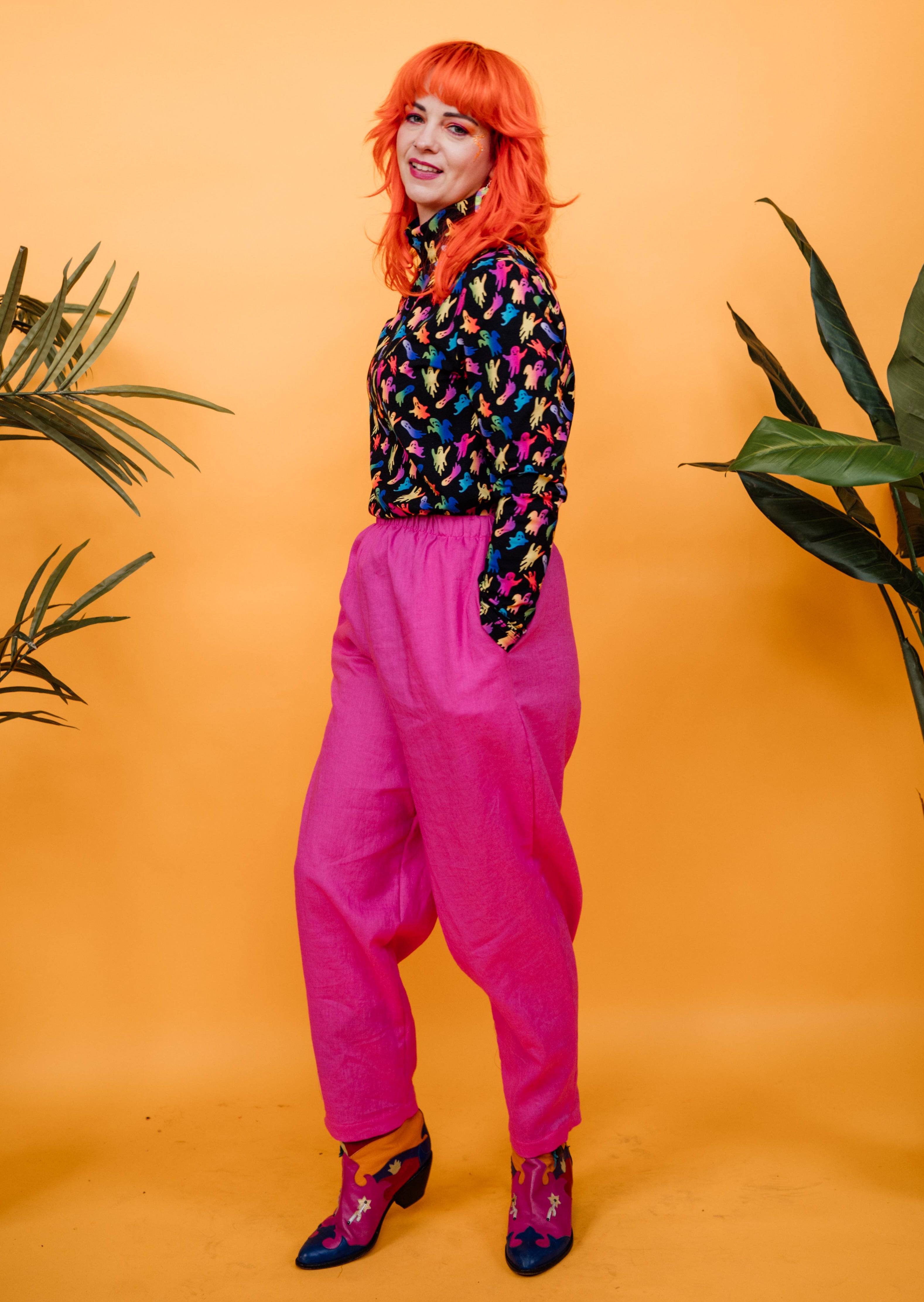 Long Sleeved Turtleneck in Rainboo - Megan Crook