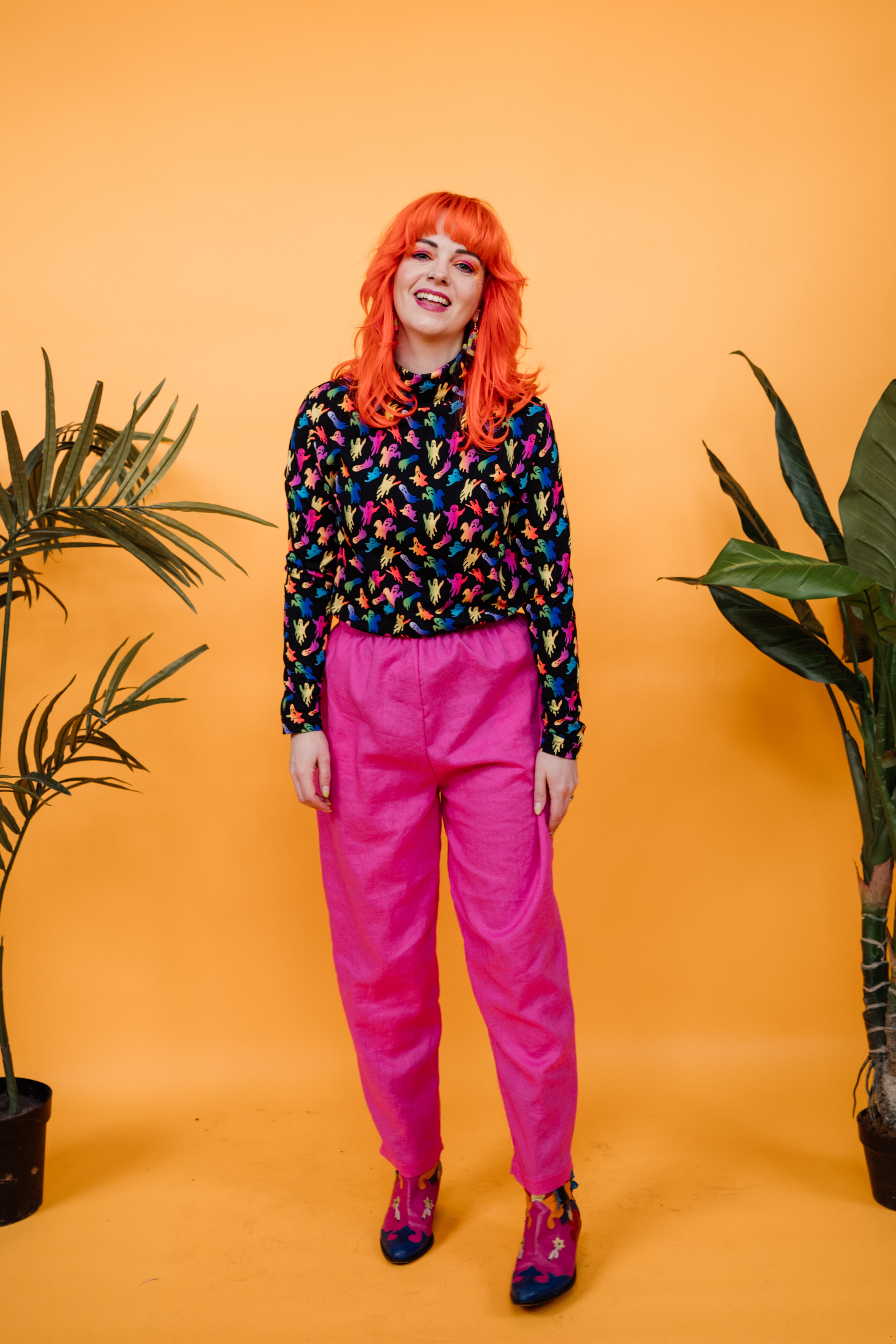 Long Sleeved Turtleneck in Rainboo - Megan Crook