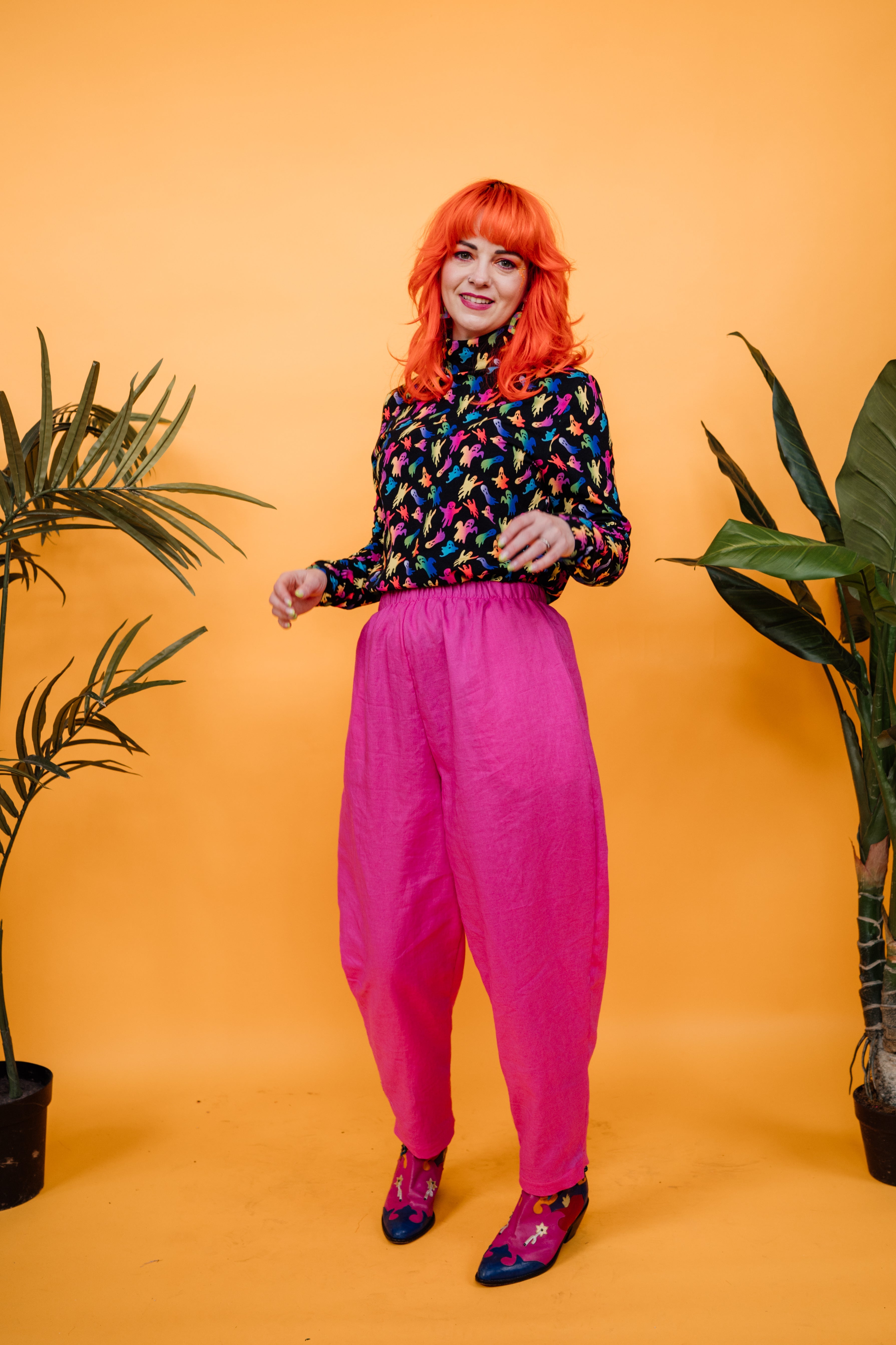 Long Sleeved Turtleneck in Rainboo - Megan Crook